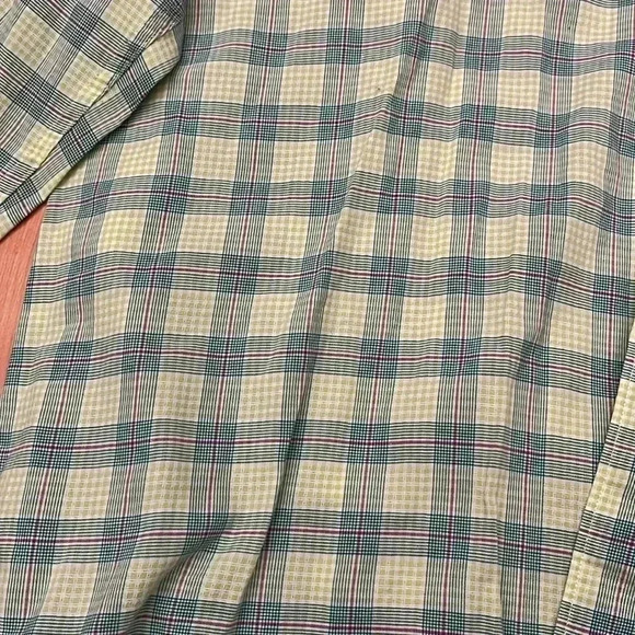 James Tattersall Plaid Green Yellow Shirt Size S - Picture 3 of 5